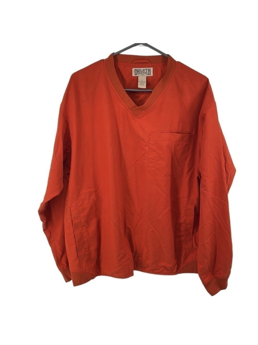 Duluth Trading Co. Orange Bogey Golf Wind Shirt long sleeve active sz L